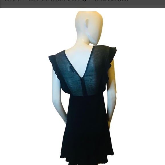 SANDRO PARIS Black V-Neck Sheath Mini Dress size 1 - Picture 15 of 16